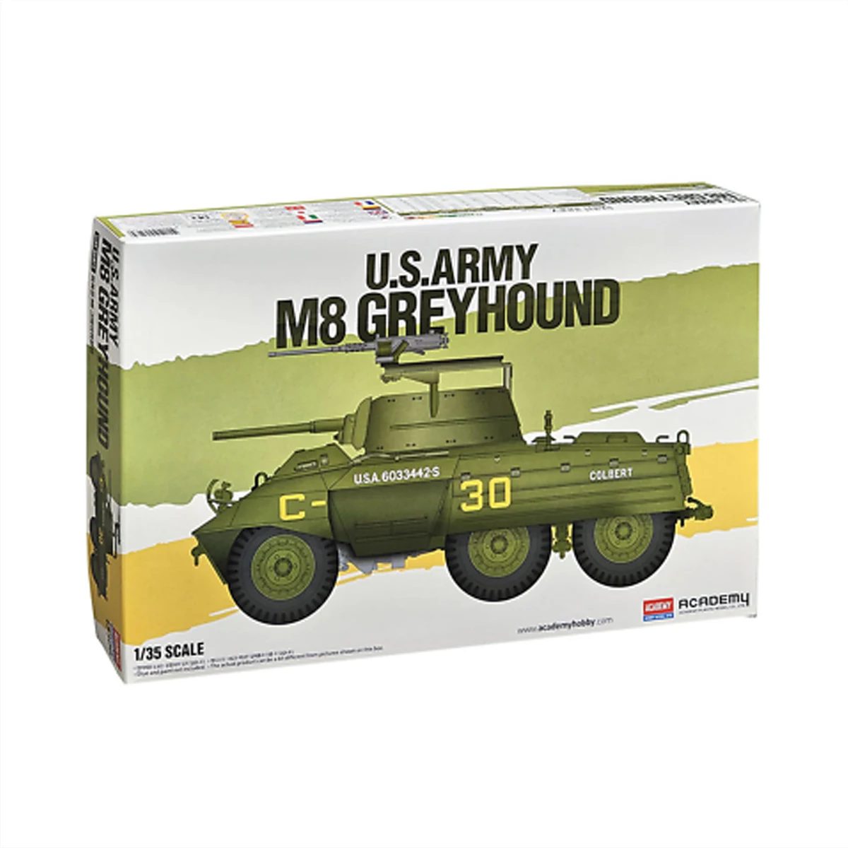 Academy AC13300 1/35 U.S.Army M8 Greyhound (Assembly Military Plastic Model)