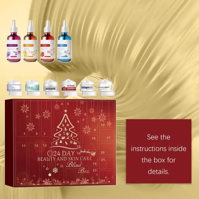 Skincare Advent Calendar Christmas Makeup Kit Christmas Countdown Calendar 24-Day Christmas Advent Calendar Christmas Surprise