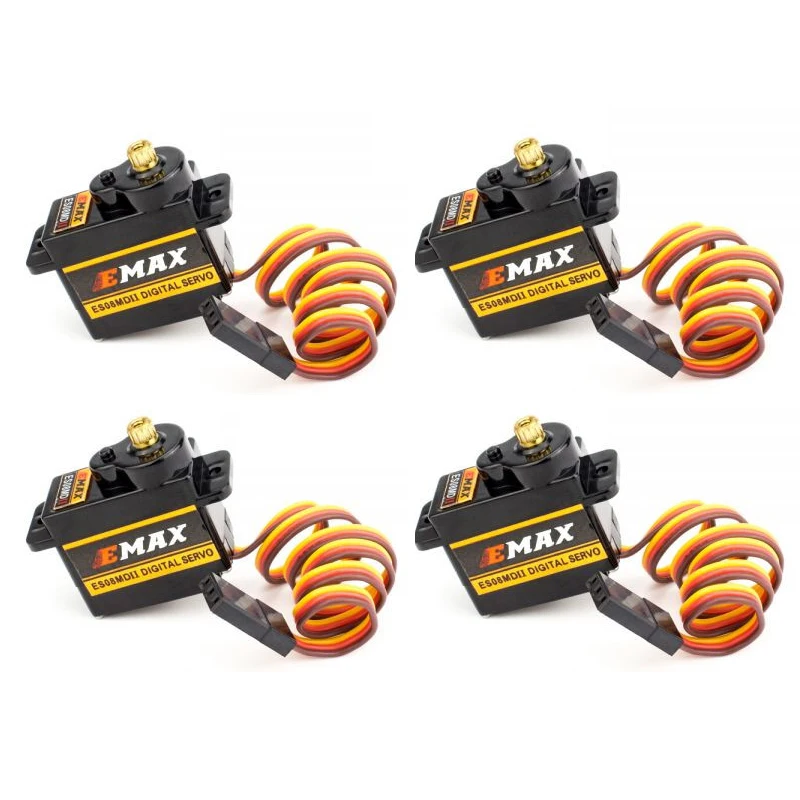 4 pieces EMAX ES08MDII metal gear digital servo 12g/2.4kg/high-speed mini metal gear remote control car