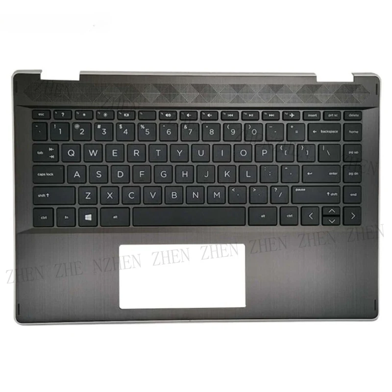 S New For HP Pavilion X360 14-DH Palmrest with Keyboard Silver Edge L53796-001