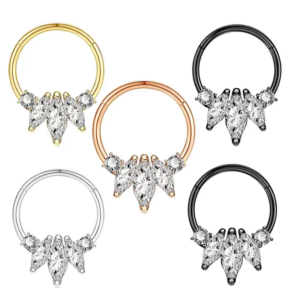 

wholeslaes 16G Septum Rings Hoop Septum piercing Septum Nose Ring Horseshoe Stainless Steel Cartilage Earrings Hoop Helix Tragus