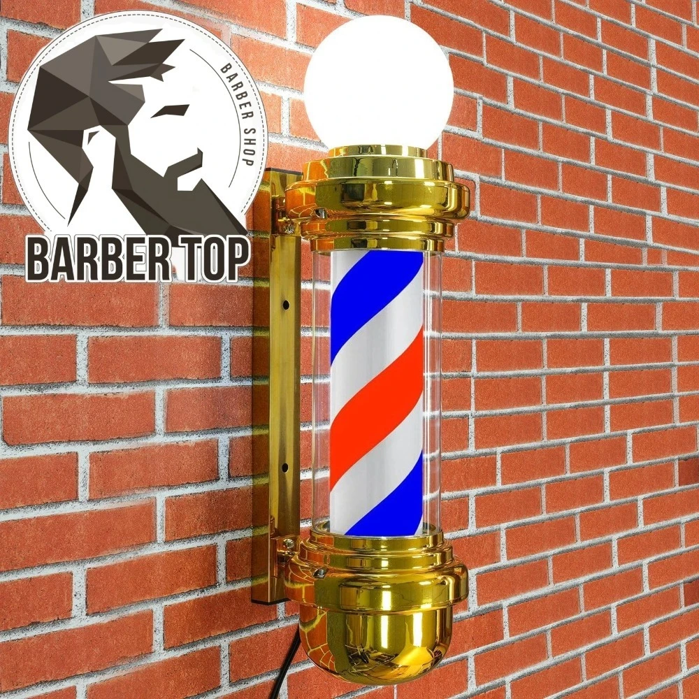 27'' Barber Pole Light Hair Salon Open Sign Barber Shop Rotating LED Strips Waterproof Save Energy Wall Mount Light