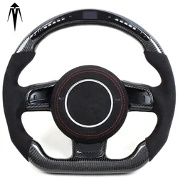 Volant de Course Convertible en Fibre de Carbone Alcantara Personnalisé, pour Audi 2009-2015 TTS R8 TT S3