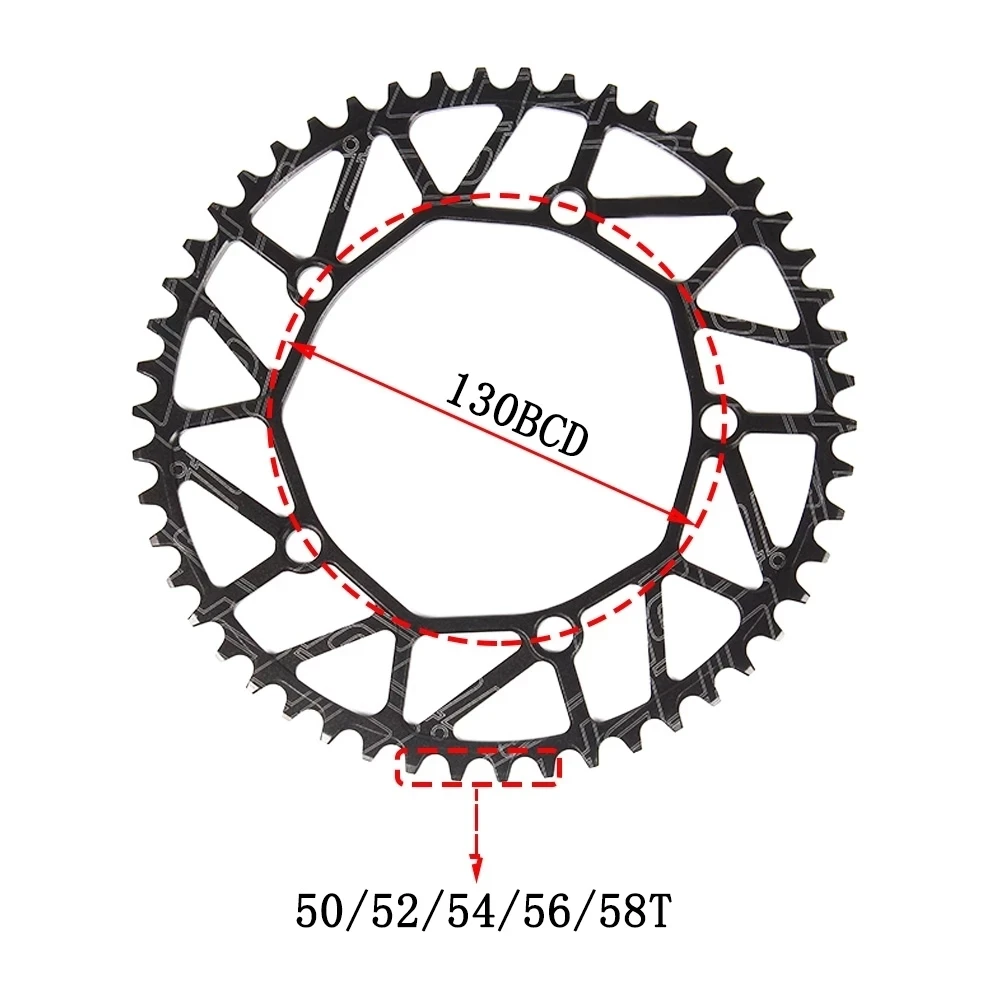 Litepro 130BCD 9 10 11 Speed Hollow CNC Alloy Single Disc Chainwheel Road Folding Bike Chain Wheel 48/50/52/54/56/58T Chainring