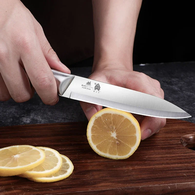 Stainless steel integrated knife, barbecue kitchen utensils Small straight knife high-end sharp steak knife Kitchen accessories