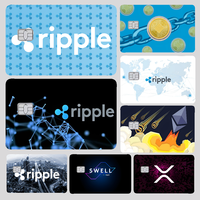 Stickers 4pcs PVC Credit Card Skin Stickers Xrp Ripple Crypto Removable Self-adhesive Protective Film