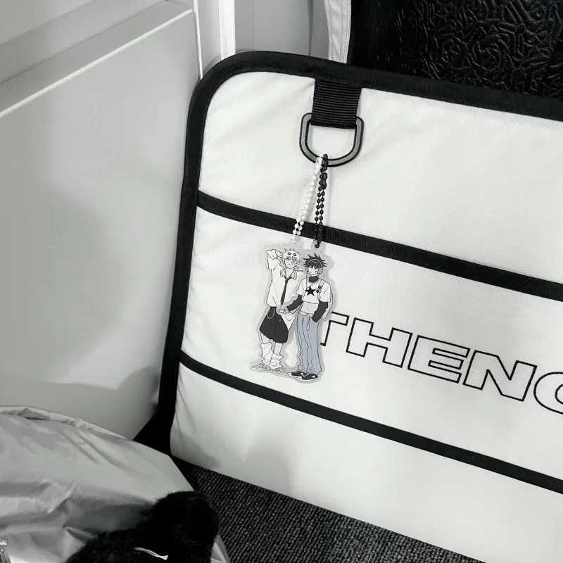 Jujutsu Kaisen قلادة Gojo Satoru ظهره سحر أنيمي سيارة حلقة رئيسية الديكور الأزياء الكرتون الشكل المفاتيح لعبة المجوهرات