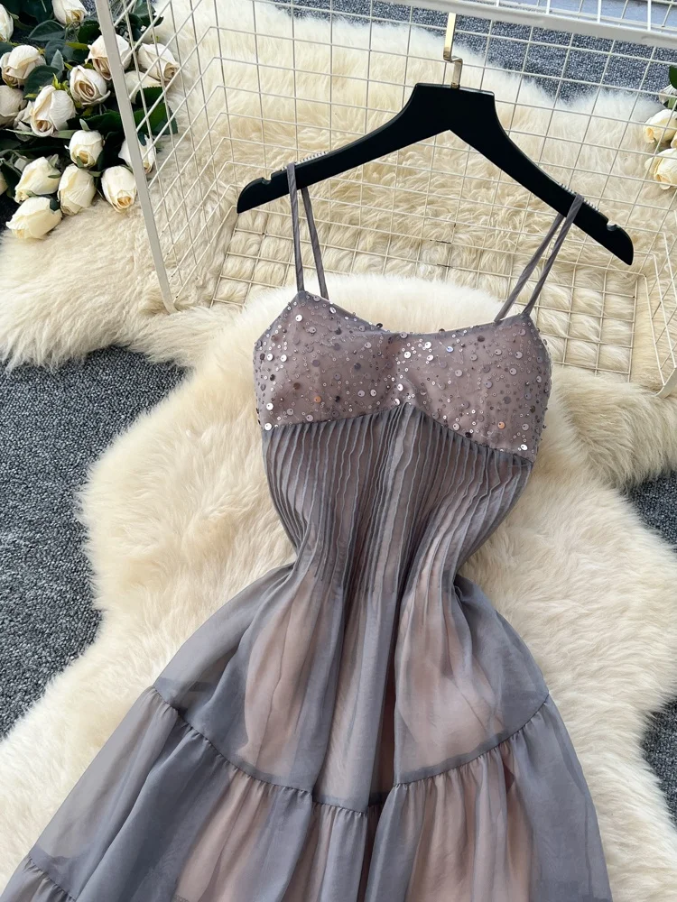 تنورة طويلة من In iny Sequin بحزام Me Dr للصناعات الثقيلة وخصر عالي وخصر على شكل حرف a للصيف Ci Commute للسيدات...