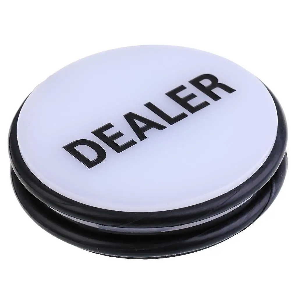 Acrylic 2 Sided White / Black Dealer Button Poker 3 Inches