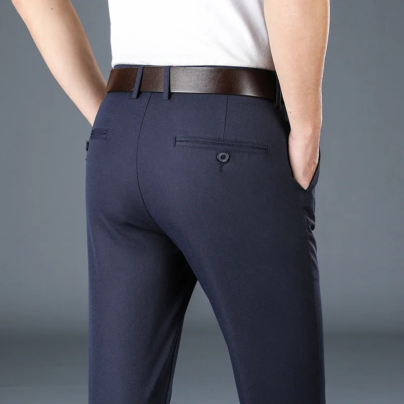 Pantalones informales ajustados para hombre, Pantalones Chinos de moda, ropa Formal de marca, 30-40 talla grande, primavera y otoño, 2023