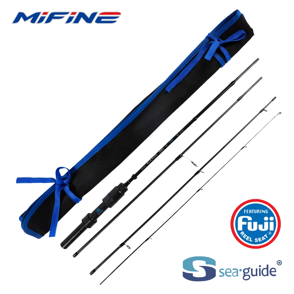 

MIFINE NANO JIG Travel Spinning Rod 30T Carbon Fiber UL Lure Weight 0.5-2g Portable 4 Pieces Solid Tip for Trout Fishing Poles