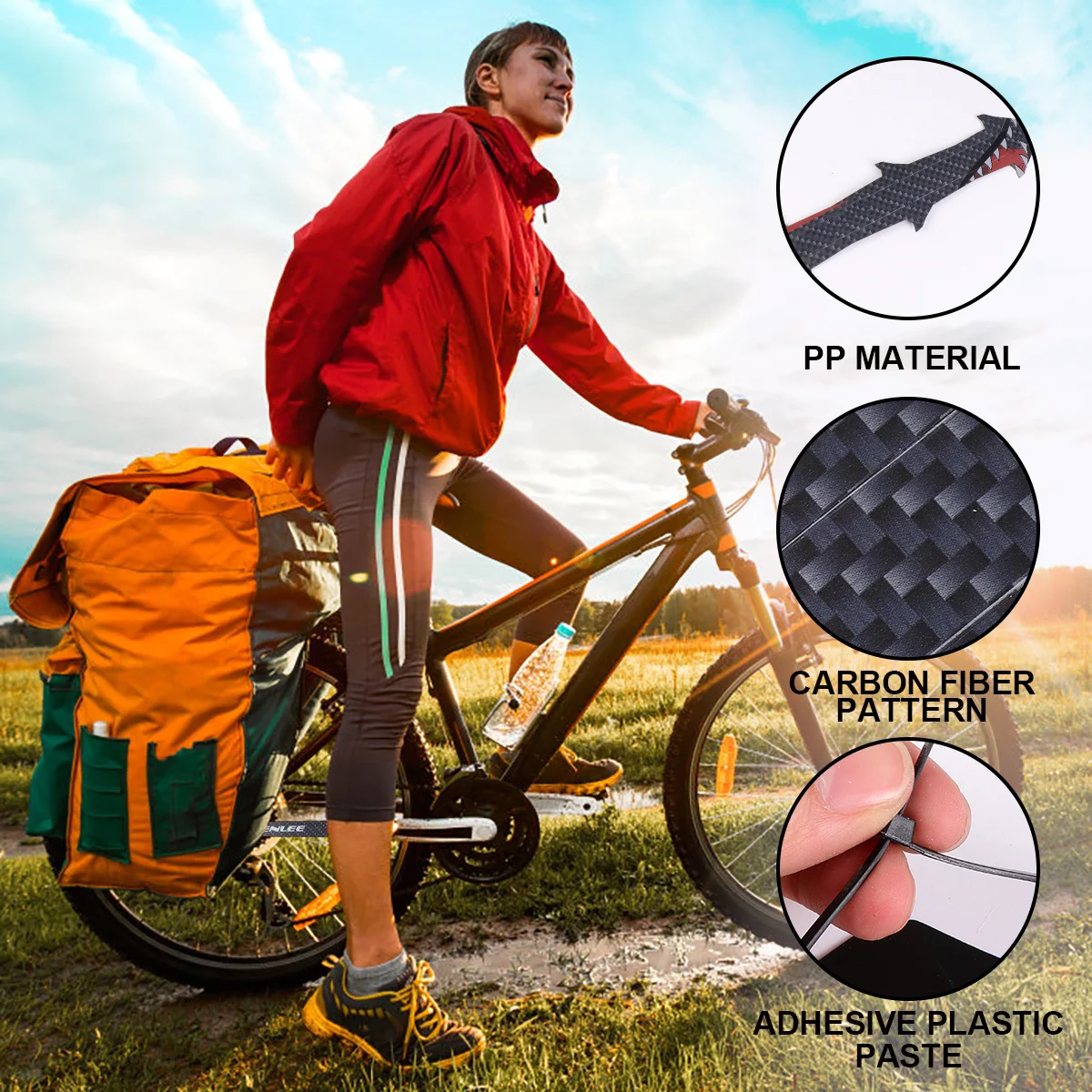 

2Sets Bike Chain Protector Durable Plastic Cover Lightweight Easy Clean Bicycle Guard Stickers Frame Protection