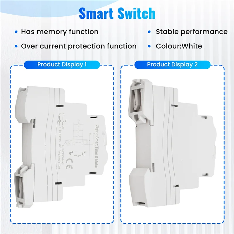 Excellent-ATMS 1602Z Smart Switch 16A Din Rail 1P Remote Control Timing Switch Smart Wireless Switch 220V Timing Switch