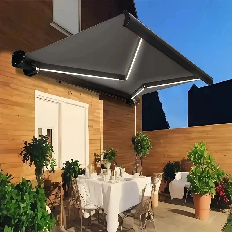 PrimeSelect All-Aluminum Alloy Outdoor Courtyard Open-Air Balcony Sun Awning Retractle With Ing