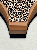 5PCS Leopard & Neutral Solid V-Waist Thongs, No Show Seamless Ultra Soft Breathable Basic Everyday Women Underwear - Image 4