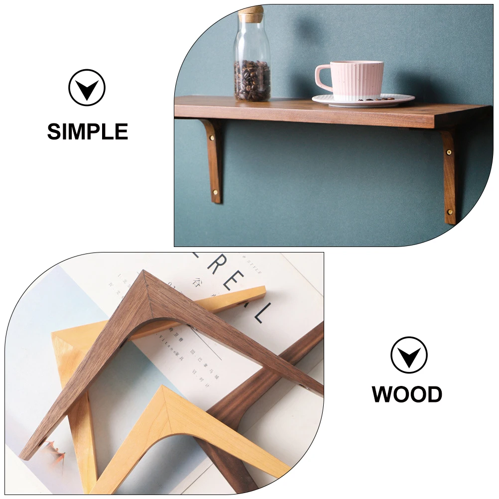 

2Pcs Long Lasting Wall Shelf Brackets Wooden Support Fixing Supports for Shelves