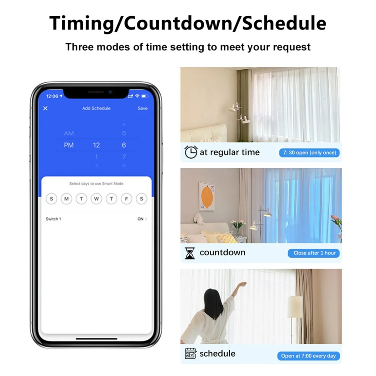 ONCE Tuya WiFi Curtain Module Smart Mini Curtain Switch Module Smart Home Support Voice Control