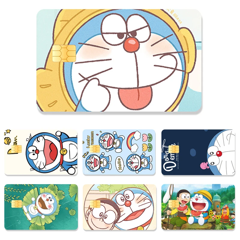 Anime Waterproof Doraemon Credit Card Debit Card Stickers DIY Cartoon Melody Poker Stickers Film Tape Skins Small Stacks