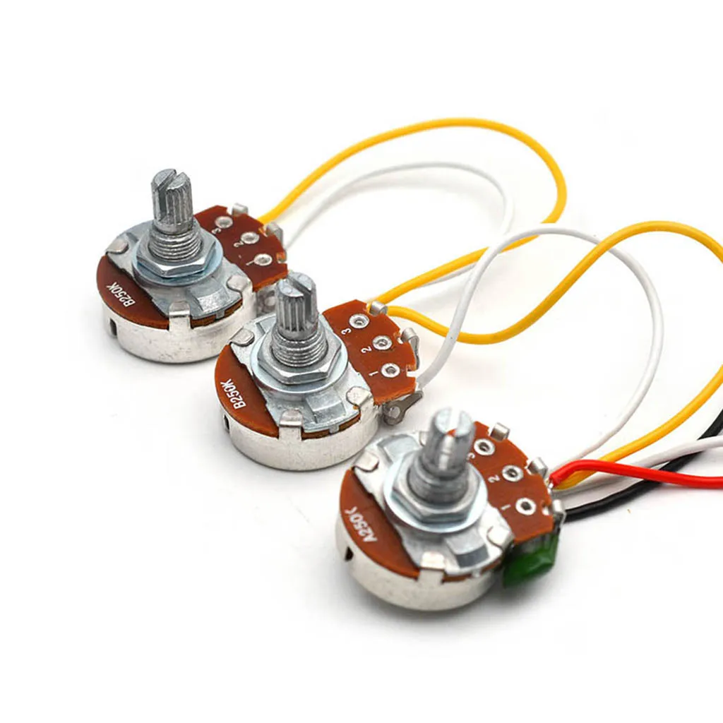 Jazz Bass Circuit Wiring Kit, Tone Volume A250K B250K Potenciômetros e Soquete, Instrumentos Musicais, Acessórios Gear