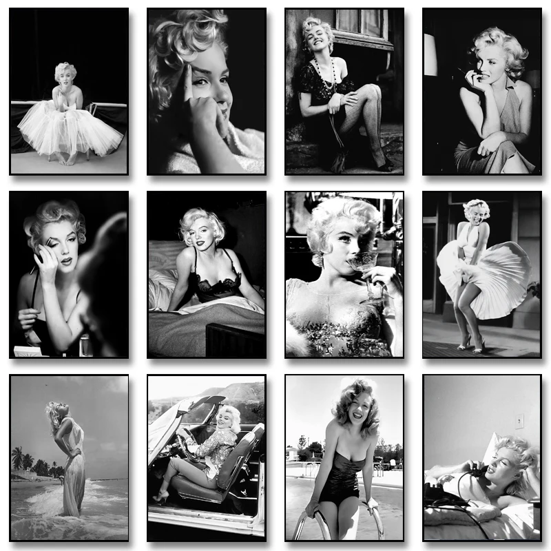 

Портрет женщины со звездами прошлого века, плакаты и принты, Картина на холсте, настенные картины, украшение для дома, бара, комнаты