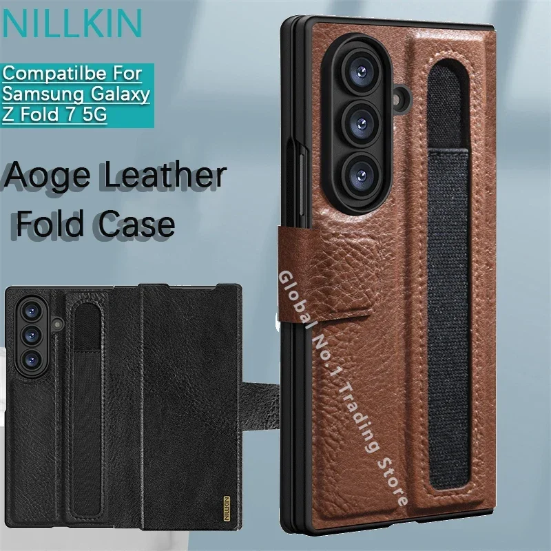 

NILLKIN для Samsung Galaxy Z Fold 7, складной защитный кожаный чехол Aoge, защитный чехол для телефона