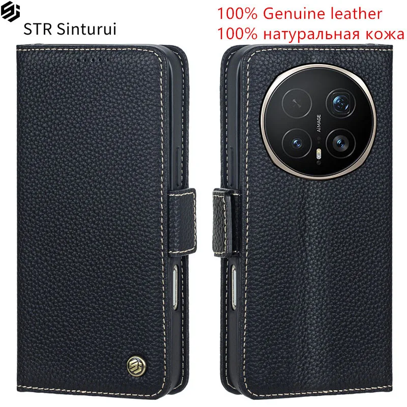 

STR Genuine leather lychee grain card Slot Wallet Cover For Magic8 Magic7 Magic6 Magic5 Magic4 Pro Lite shockproof phone Case