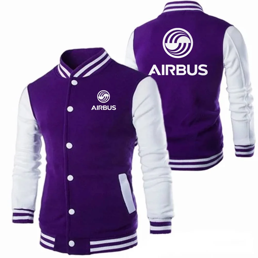 AIRBUS-Chaqueta de vuelo de aviación para hombre, Sudaderas con cuello levantado, uniforme de béisbol, Jersey universitario, prendas de vestir
