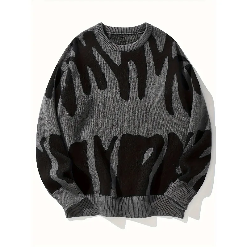 

2026 Новый мужской и женский модный брендовый теплый свитер большого размера, мужской свободный свитер с капюшоном High Street, жаккардовый вязаный свитер с надписью