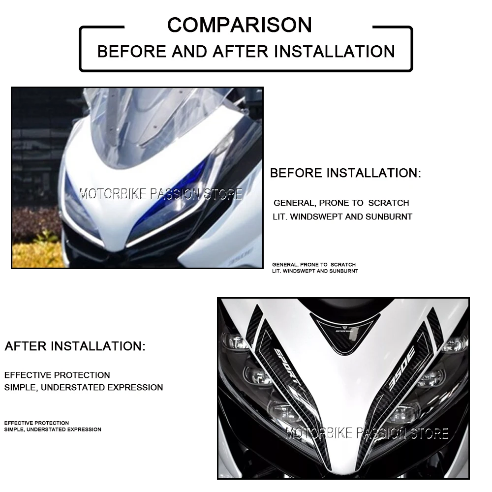 ل Zontes 350e 350E 350 E 2023 2024 طقم تزيين حماية الجسم دراجة نارية الملحقات ملصقات مقاوم للماء خزان الوقود مائي