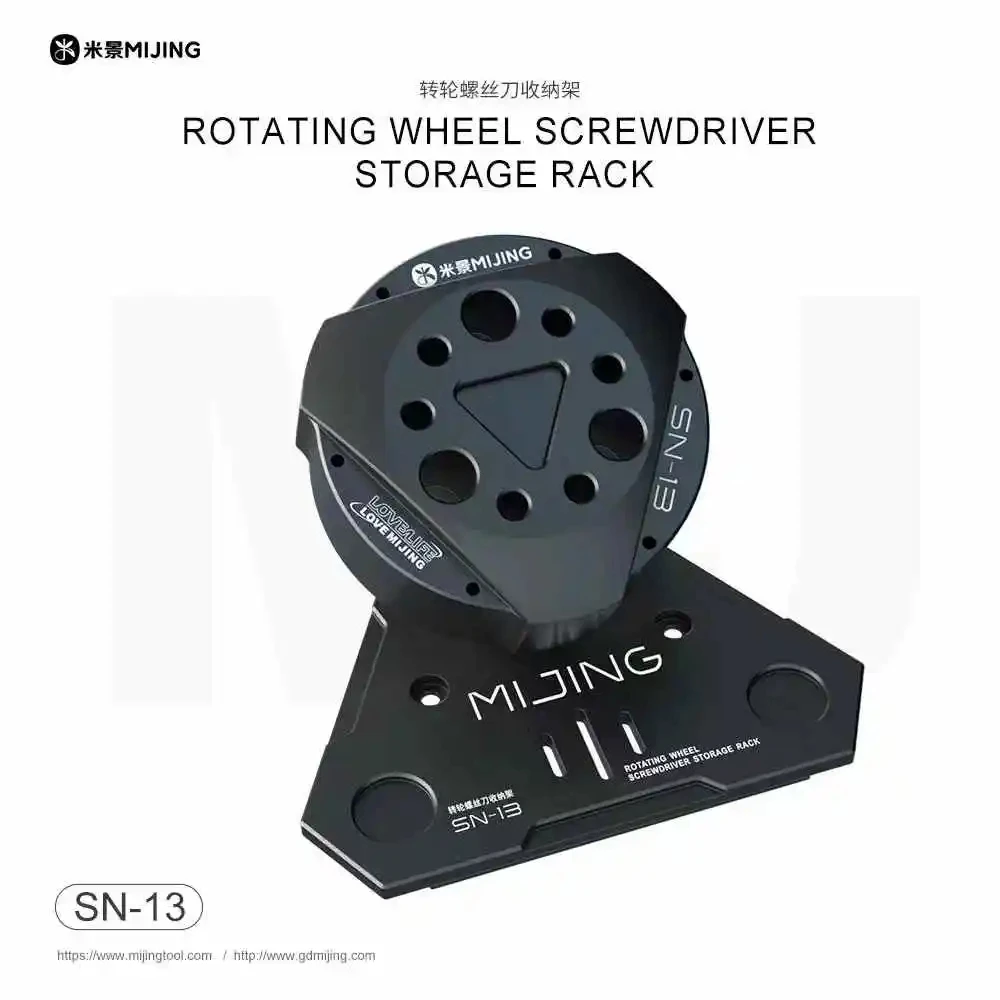 Mijing SN-13 Rotating Wheel Screwdriver Tweezer Storage Rack 15 Holes Of Different Specifications,Reasonable Layout,Easy To Take