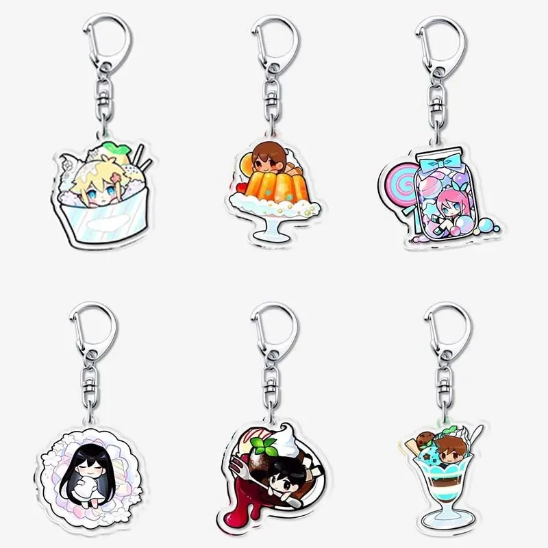 

2024 New 5cm Cool And Fun Pixel Acrylic Omori Game Keychain Bag Car Keyring Anime Pendant Accessories Student Gift Kel Basil