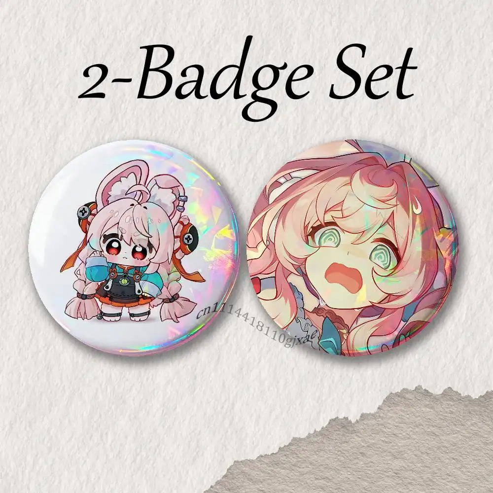 Zhao Z-Zenless Zone Zero ZZZ 2-piece set Pins Backpack Clothes Jewelry Accessories Cartoon Round Brooch Button Badge Gifts