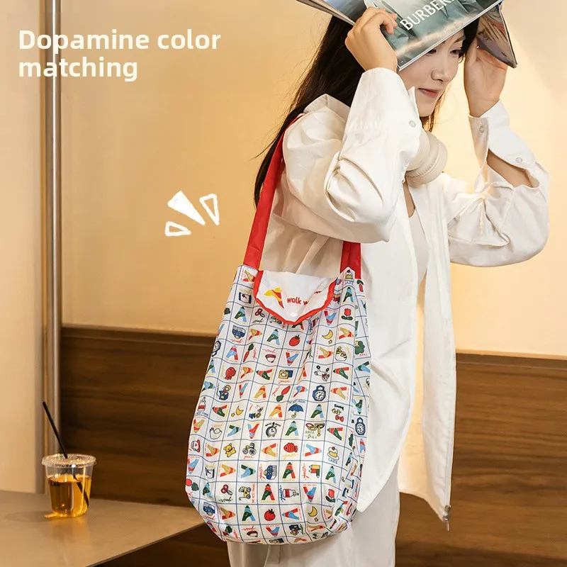

Storage Bag Cartoon Cute Versatile Large Capacity Foldable Shopping Lightweight Desktop Ornament Girl Handbag Gift Wholesale