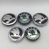 4pcs 3D 56mm 60mm 65mm 68mm For Skoda Car emblem Wheel hub Center Cap Badge covers sticker Decals Styling accessories