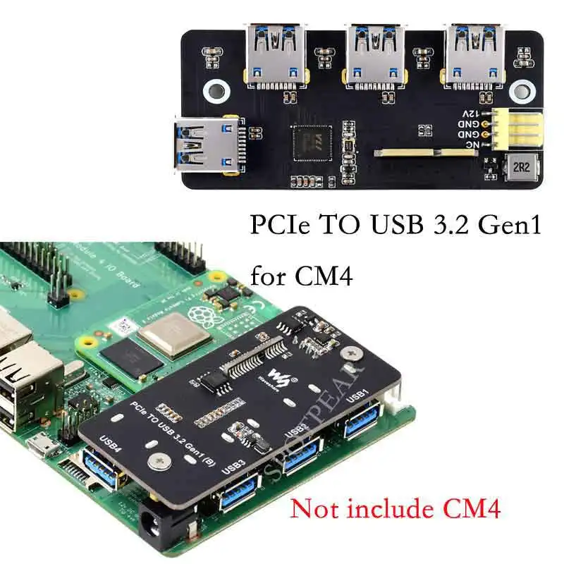 

Raspberry Pi компьютерный модуль 4 CM4 официальная плата ввода-вывода плата расширения PCIe к USB 3,2 Gen1 адаптер 4x HS USB