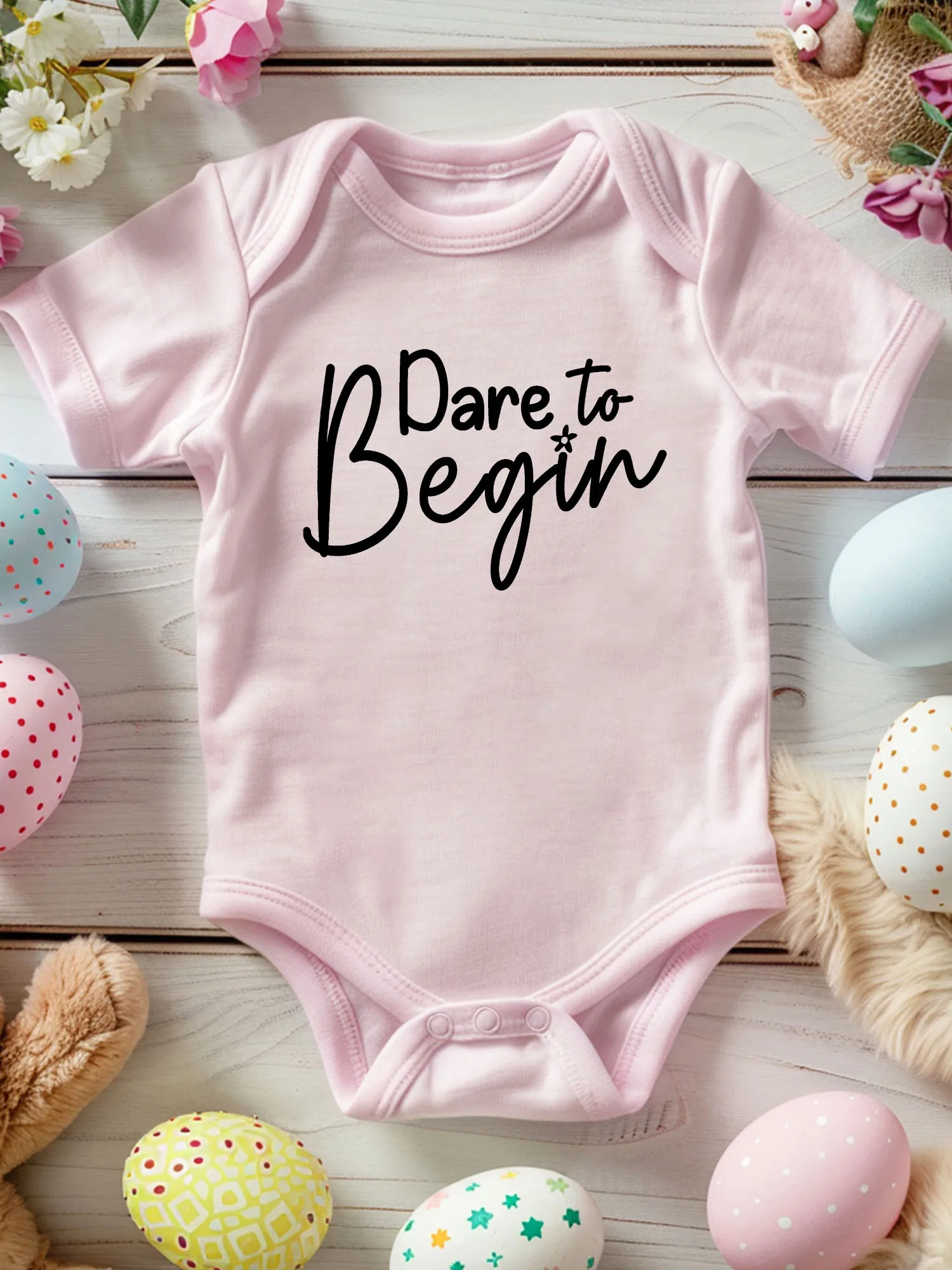 

Комбинезон-слип унисекс Dare To Begin для малышей, 100% хлопок, мягкий, всесезонный, розовый, 190 г/м²