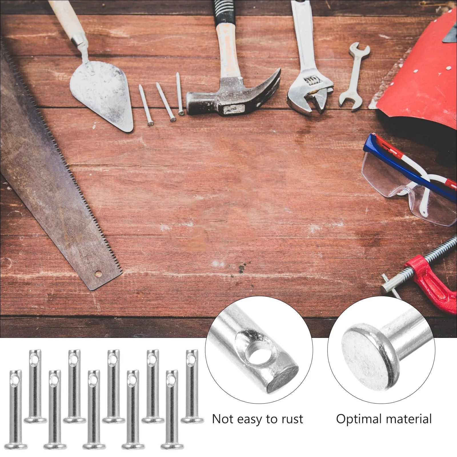 

20Pcs Stainless Steel Clevis Pin Flat Head Precise Size Fixed Locating Pin Industrial DIY Fixing Tool Locating