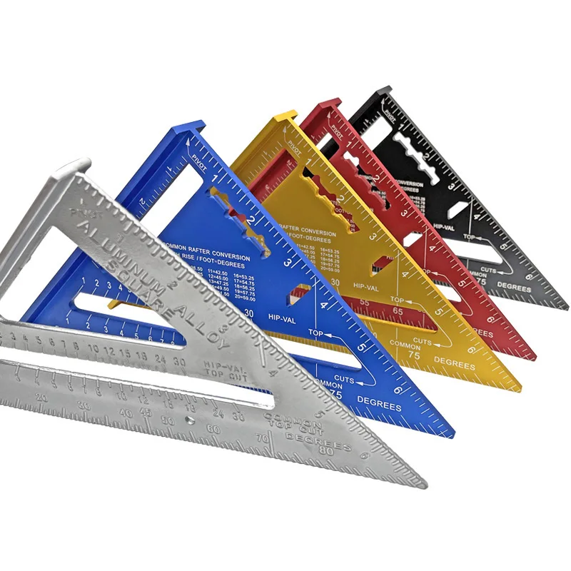 7-inch 12 inch metric and imperial triangle ruler, 90 degree aluminum alloy woodworking measuring square ruler