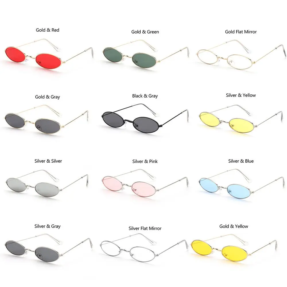 Retro Small Oval Sunglasses Vintage Shades Sun Glasses for Men Women Eyeglasses