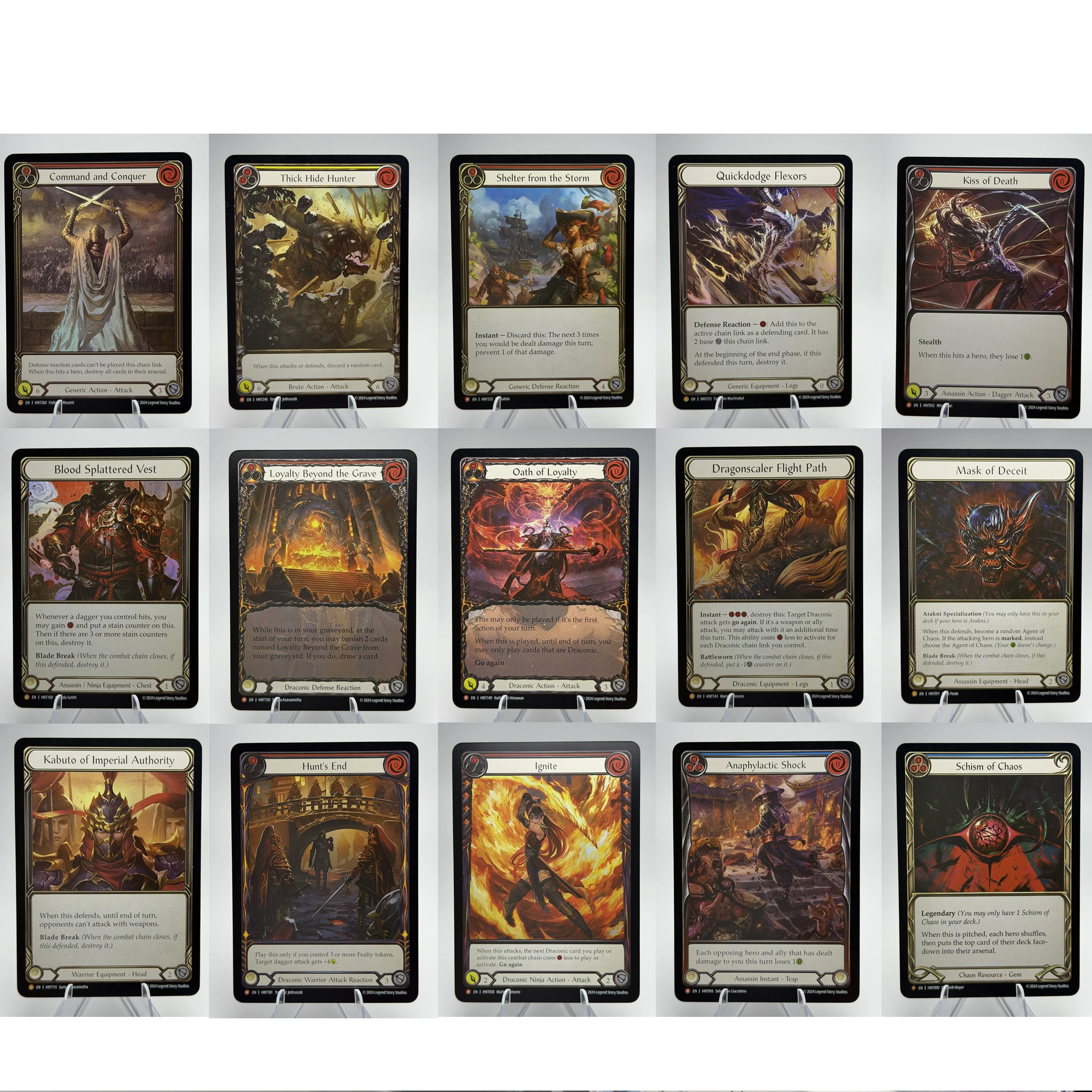 FAB TCG Flesh and Blood HNT Series Rainbow Foil Majestic HNT000/149/150 Draconic Proxy Collectible TCG Cards