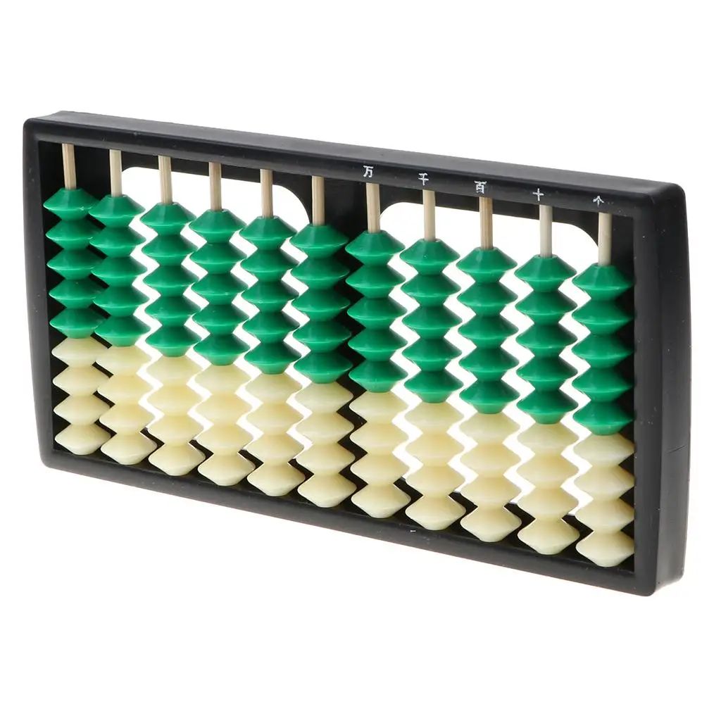 Plastic Chinese Abacus, Kid's Soroban Calculator Math Educational Toy, 11 Column, 9 Beads