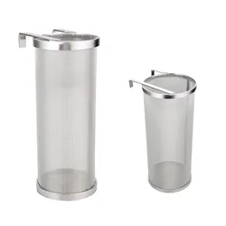 Stainless Steel Hop 300 Micron Mesh Filter with 2 Hooks Homebrew Beer Craft Wine Homemade Coffee 10x25.5cm 15x35cm Grain Basket