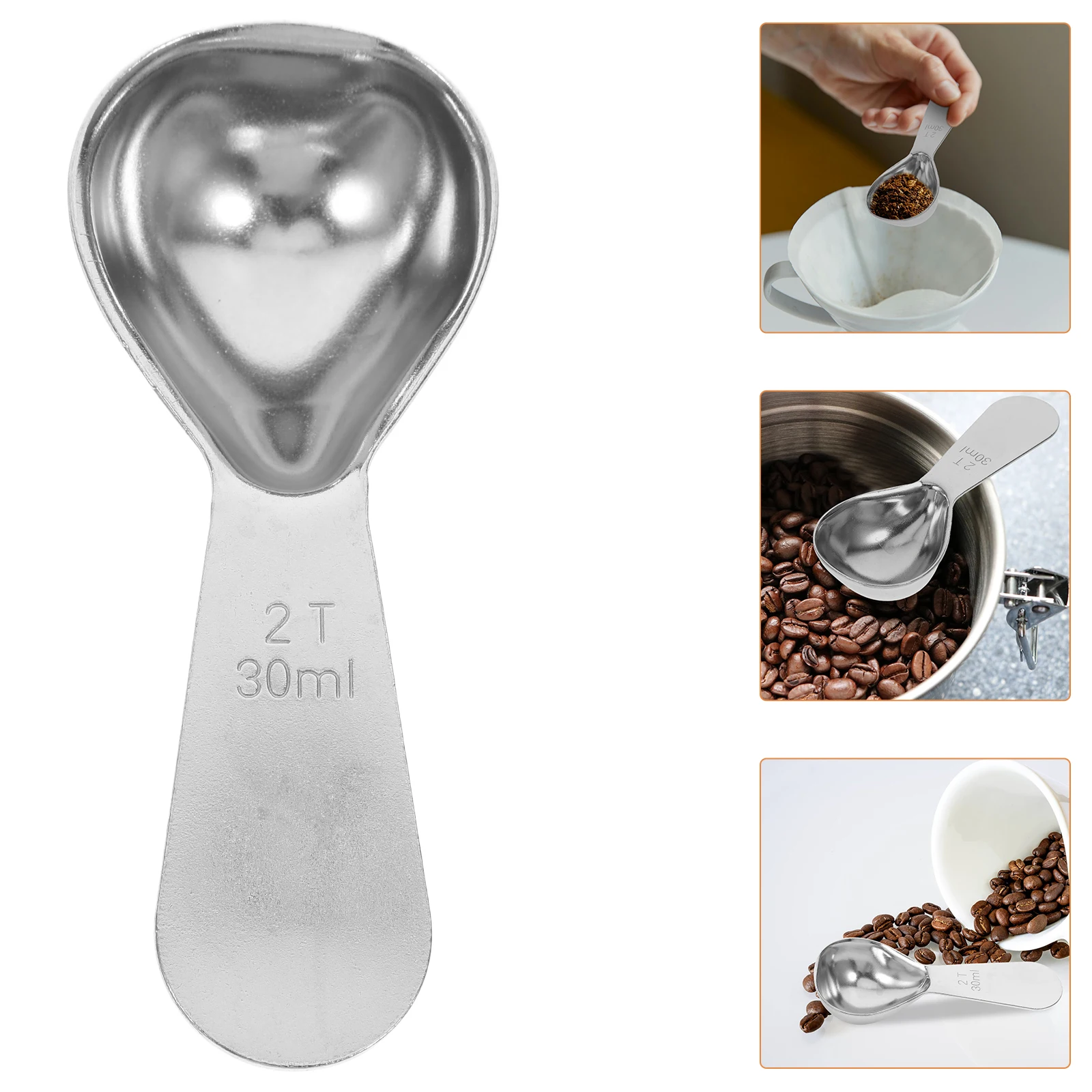 

2pcs Stainless Steel Measuring Spoon For Coffee Beans Protein Powder Tea Seasoning Kitchen Baking Cooking Short Handle