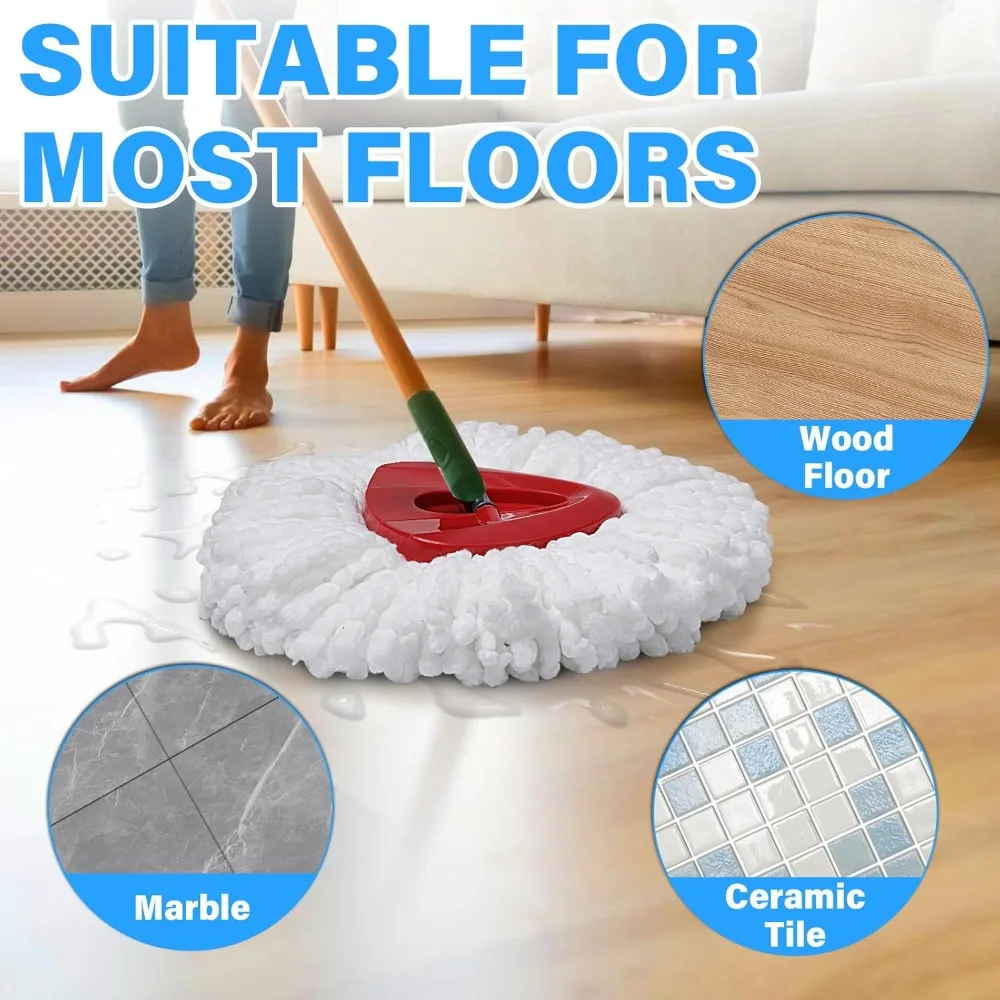 Easy Wring Spin Mop Replacement Heads 15 Pack Machine Washable Refills Easy to Install Clean