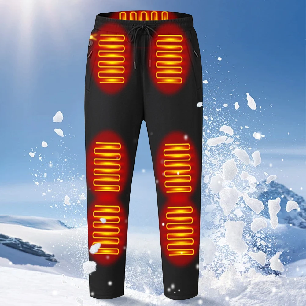 Men Women Electric Heating Trousers 3 Temperature Control 12 Heated Areas Plush Heated Trousers Thickened for Fishing Camping