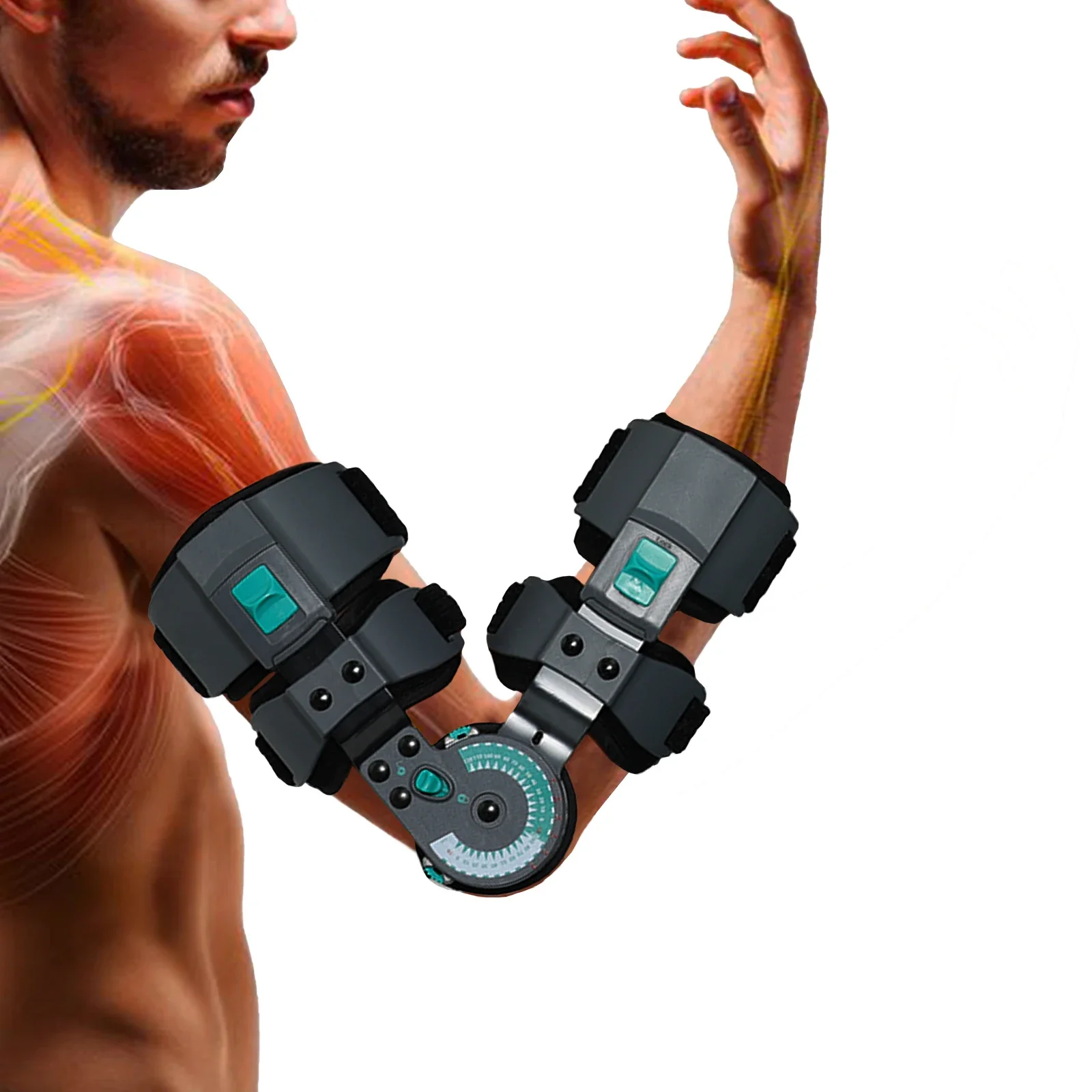 Hinged ROM Elbow Brace, Adjustable Elbow Stabilizer for Post-Op, Surgery Recovery, Ligament and Tendon Repairs and Dislocation