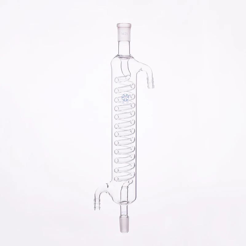 Format Serpentine Condenser, L. 120mm/200mm/250mm/300mm/400mm/450mm/500mm, Joint 14/23, Condenser Graham with Coiled Inner Tube