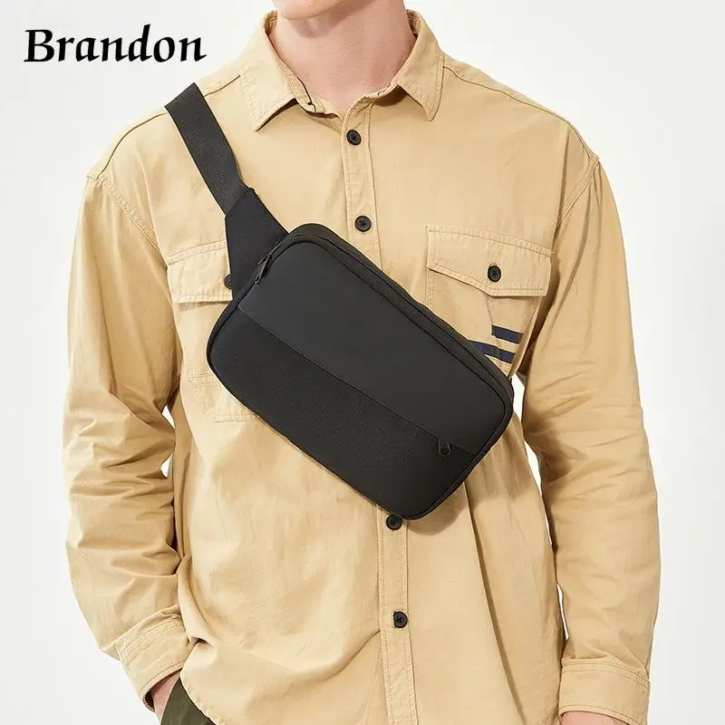 

Fashionable men's temperament single shoulder outdoor multifunctional chest waist bag crossbody bag casual mobile phone bag