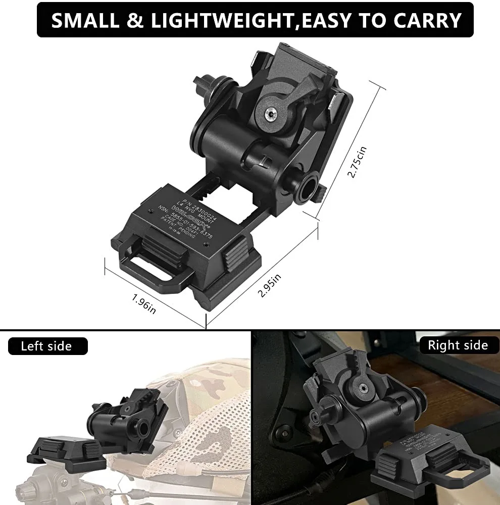 L4G24 Helmet Mounting Bracket PVS15 Night Vision Telescopic Seat Aluminum Alloy Fast NVG Multi Helmet Breakaway Adapters