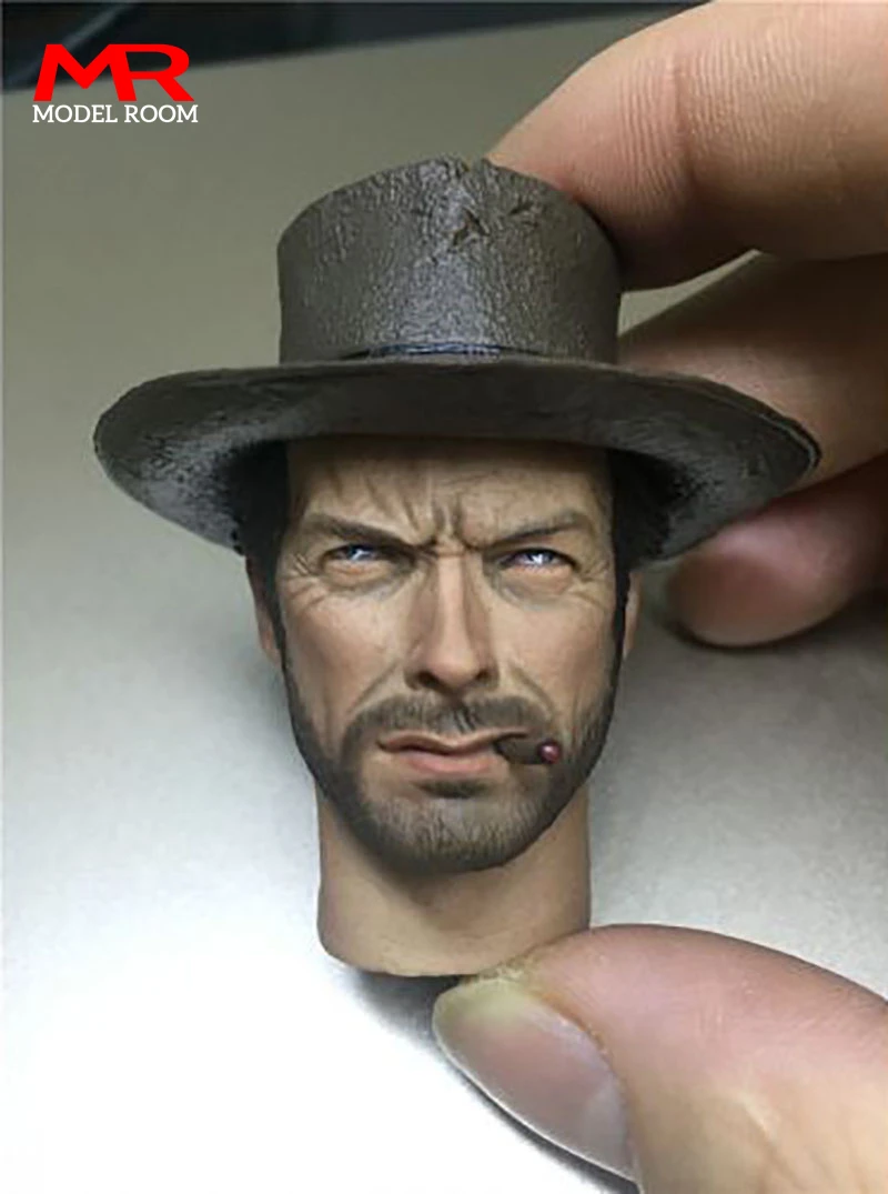 1/6 West Cowboy Eastwood Lee Van Cleef Head Sculpt Carving Model Fit 12'' Male Soldier Action Figure Body Dolls